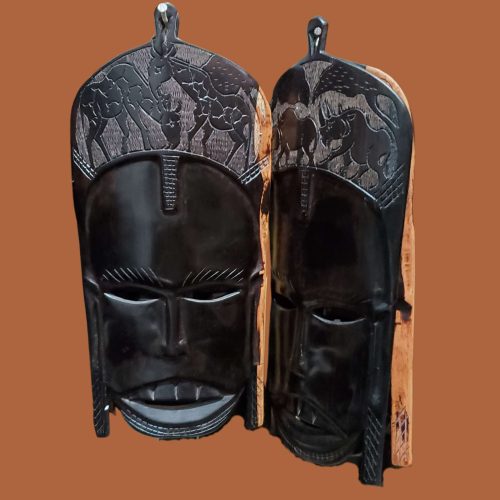 polished mask made of ebony wood