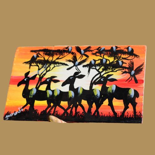 made from tanzanian artist the sunset animals